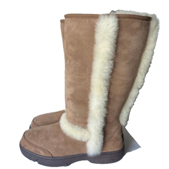 NEW Ugg Sunburst Tall Winter Boots in Chestnut Color Size 11 - Picture 1 of 9